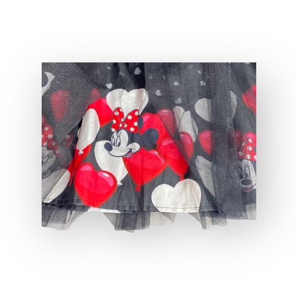 Disney ㋛ Minnie Mouse Print Layered Tulle Skort Skirt ㋛ Black Red ㋛ 14 16 S M ㋛ - Picture 13 of 16